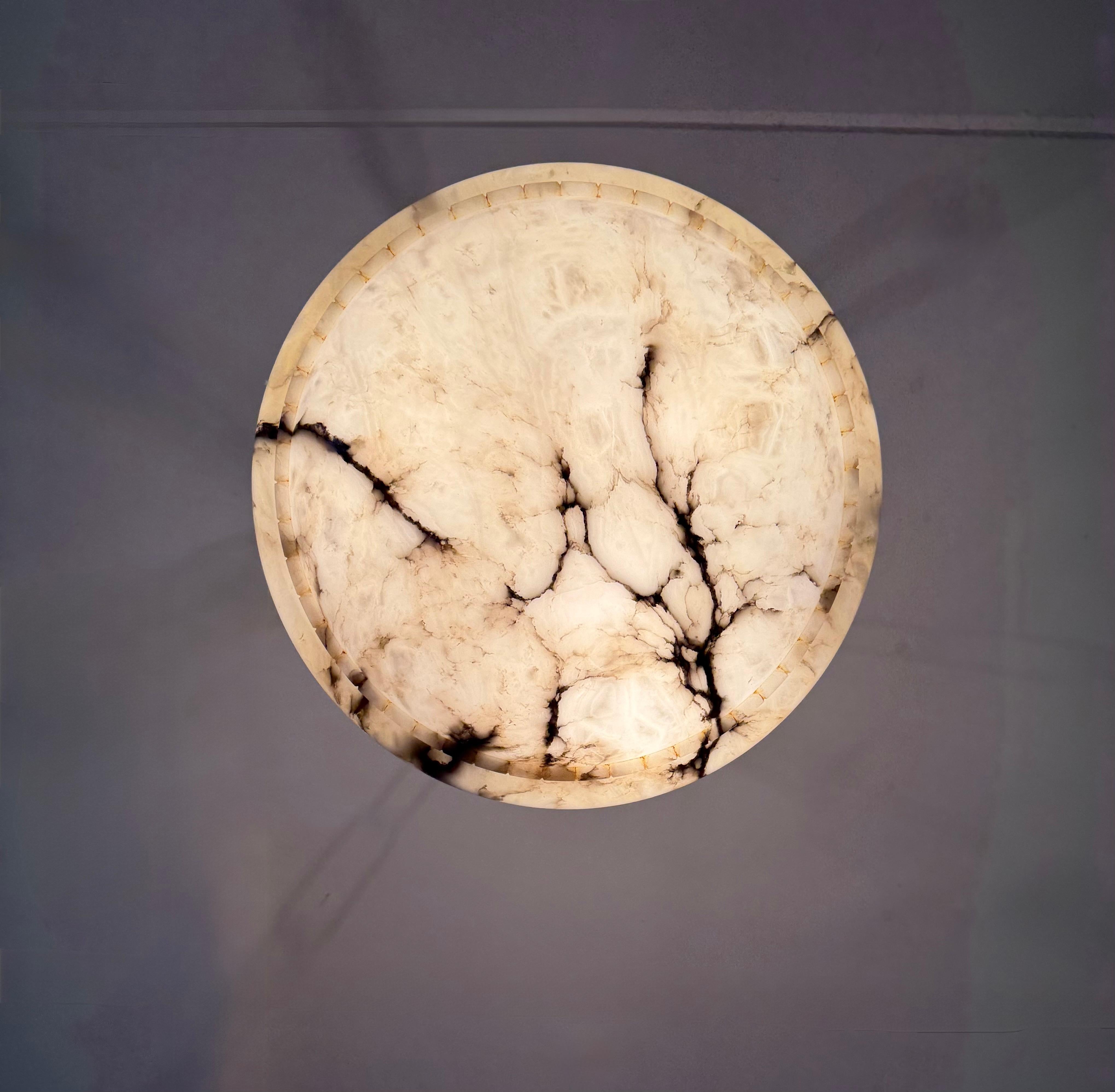 Un objet intemporel : Lampe suspendue en albâtre antique en parfait état. en vente 9