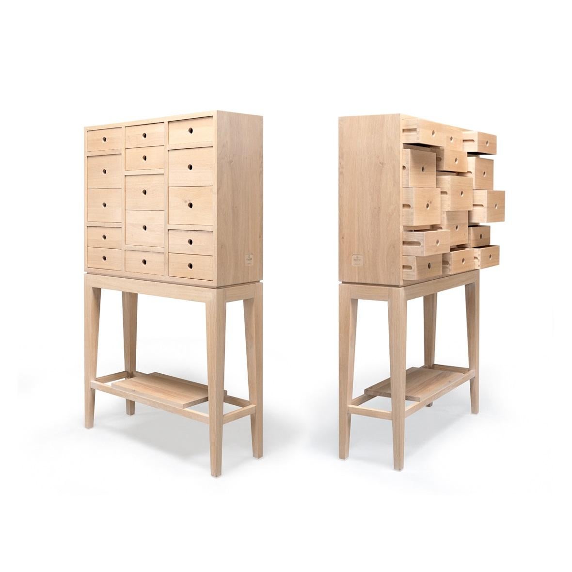 Modern Timeless Solid Oak Cabinet Featuring Practical Storage Space For Sale