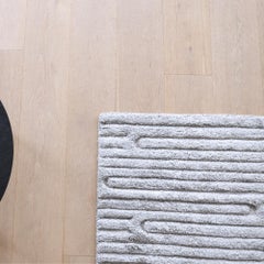 Timeless Style Customizable Labyrinth Weave Rug in Ash Small