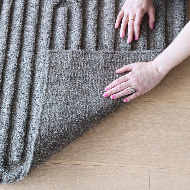 Timeless Style Customizable Labyrinth Weave Rug in Cinder Large For ...