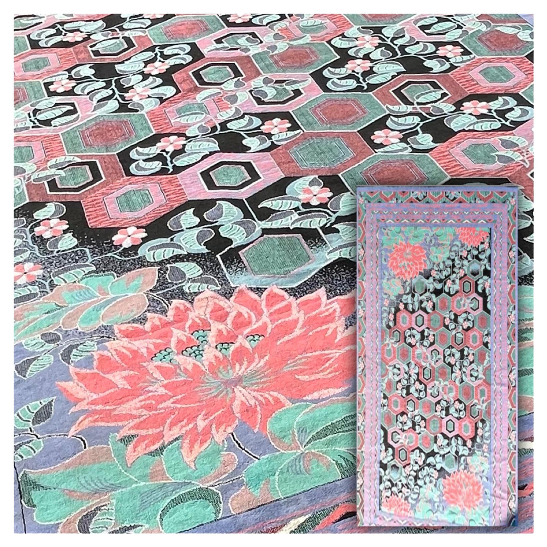 Zeitloser synthetischer Teppich, inspiriert vom berühmten Künstler William Morris" im Angebot
