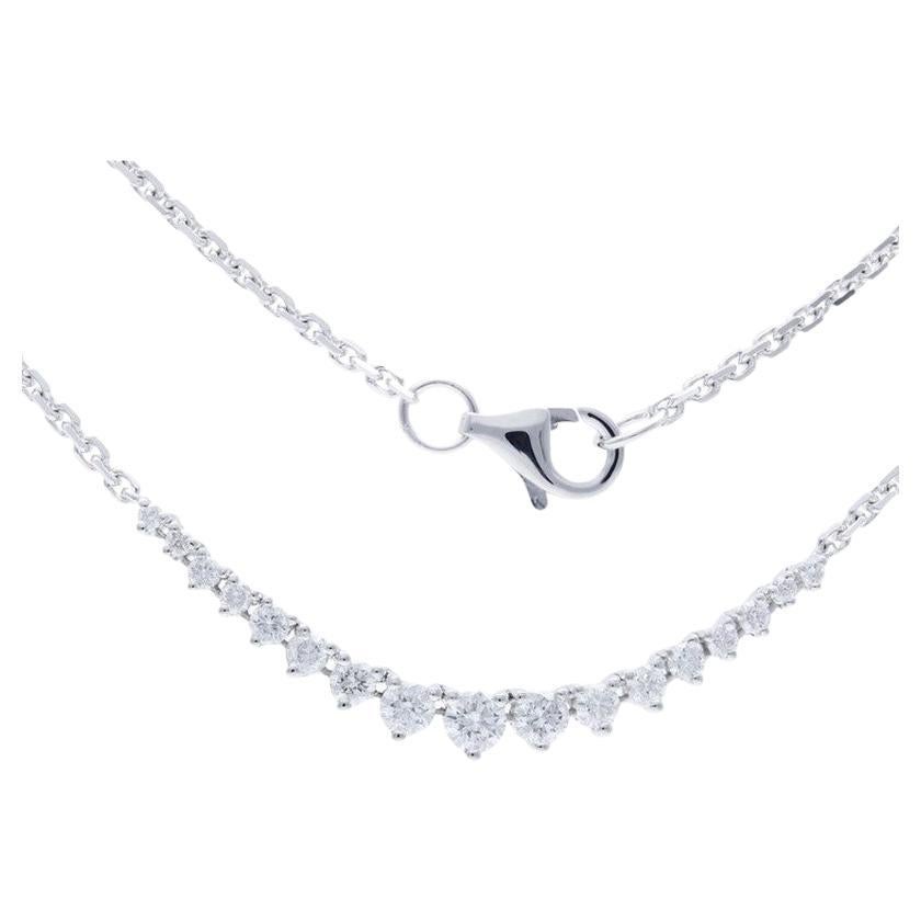 Timeless Tennis 0.5 Carat Diamond Necklace in 14K White Gold For Sale