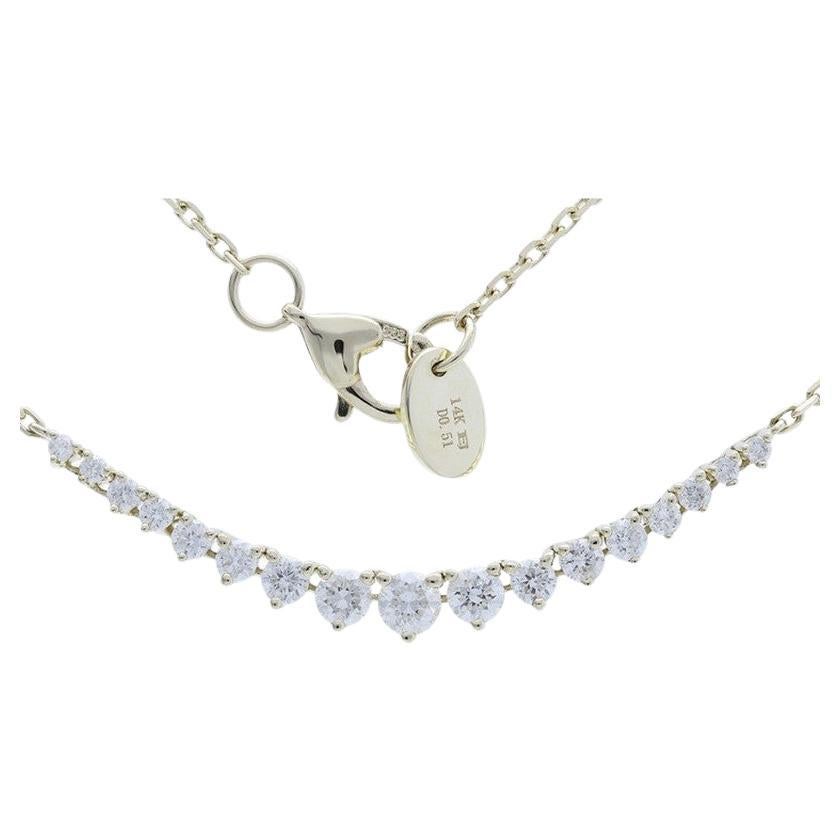 Timeless Tennis 0.5 Carat Diamond Necklace in 14K Yellow Gold