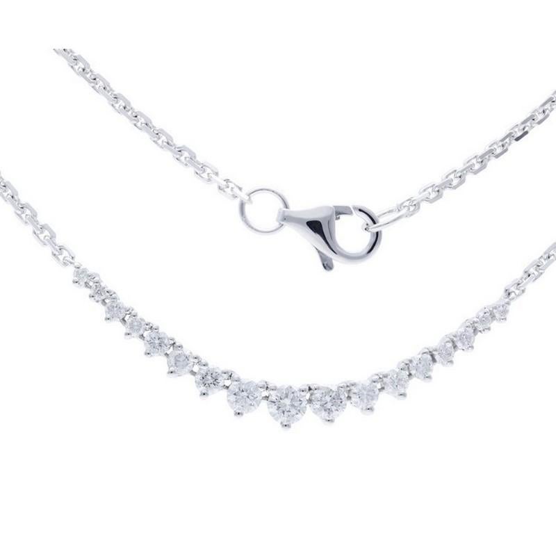 Modern Timeless Tennis 0.5 Carat Diamond Necklace in 18K White Gold For Sale