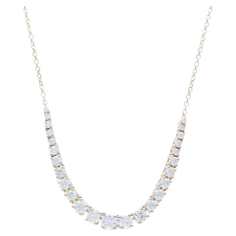Timeless Tennis 1 Carat Diamond Necklace in 14K Yellow Gold For Sale