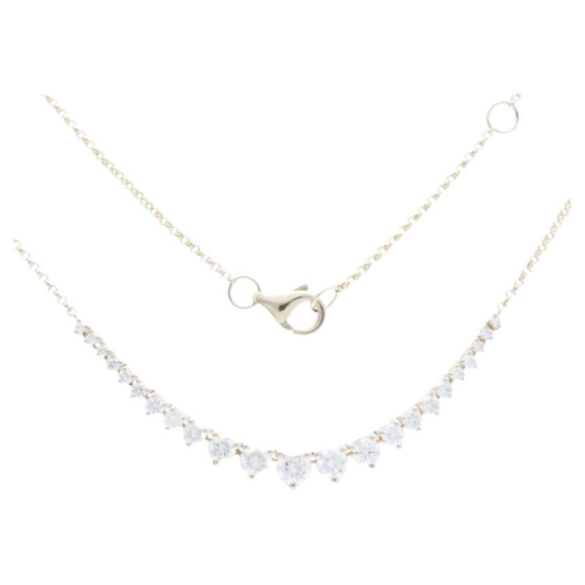 Timeless Tennis 1.1 Carat Diamond Necklace in 14K Yellow Gold For Sale