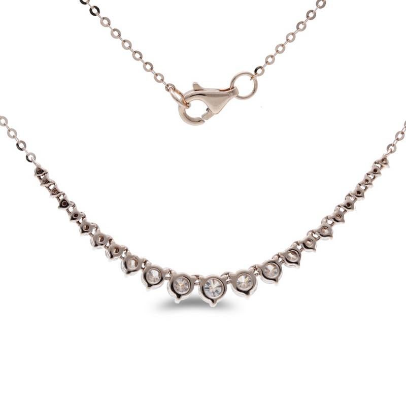 Diamonds: 23 meticulously selected round diamonds grace this necklace, each securely set in a classic prong setting. The total carat weight of 1.1 carats ensures a captivating and enduring sparkle.

Gold Setting: Crafted with precision in luxurious