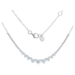 Timeless Tennis 1.55 Carat Diamond Necklace in 14K White Gold