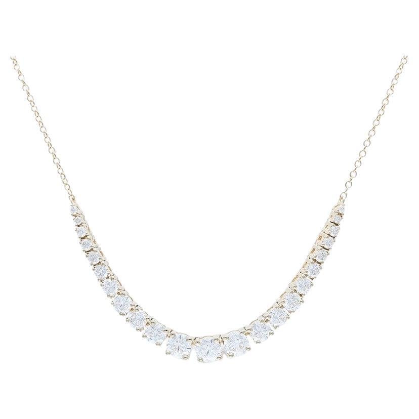 Timeless Tennis 1.65 Carat Diamond Necklace in 14K Rose Gold For Sale