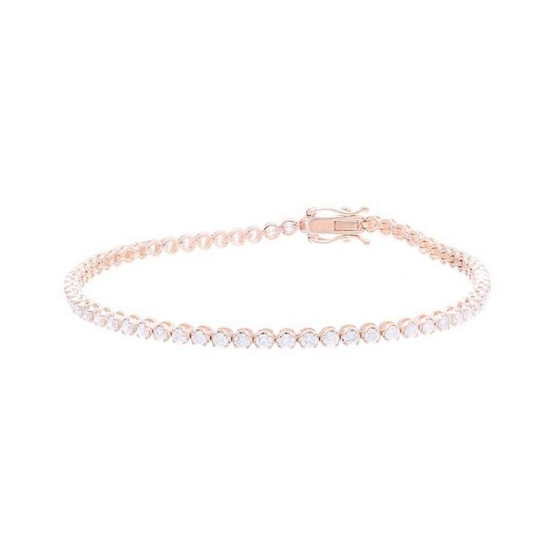 Diamond Total Carat Weight: This exquisite Timeless Tennis bracelet showcases a total carat weight of 2 carats, featuring 66 excellent round diamonds that create a stunning and timeless piece of jewelry.

Round Diamonds: Sixty-six meticulously