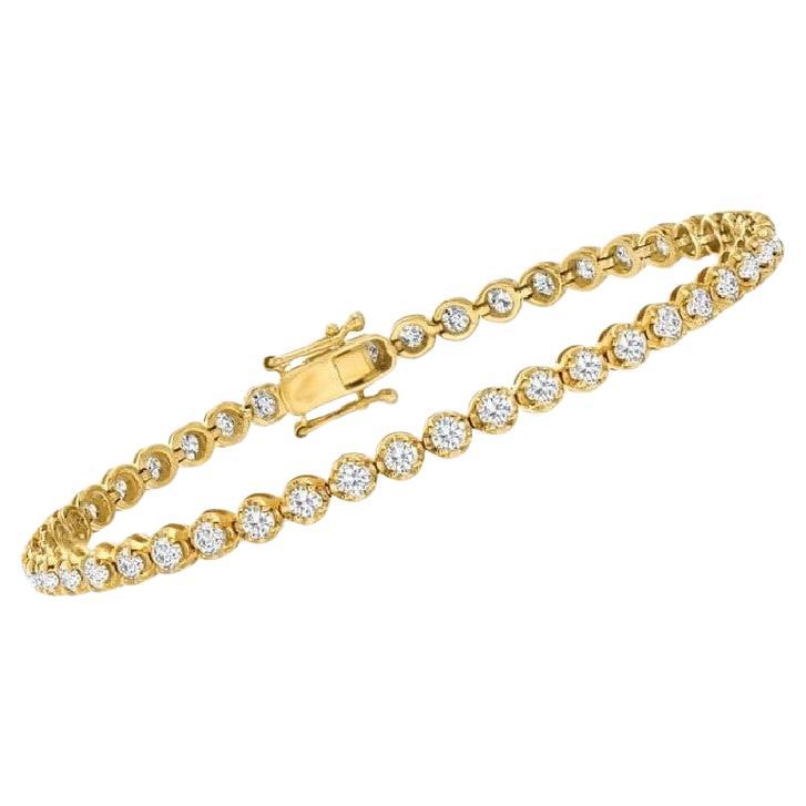 Timeless Tennis 2 Carat Diamonds in 14K Yellow Gold For Sale