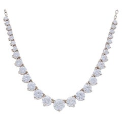 Timeless Tennis 3.1 Carat Diamond Necklace in 14K Rose Gold