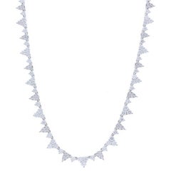 Timeless Tennis 5.7 Carat Diamond Necklace in 18K White Gold