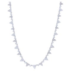 Timeless Tennis 5.7 Carat Diamond Necklace in 18K White Gold