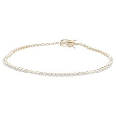 Bracciale Tennis senza tempo con diamanti da 1,2 carati in oro giallo 18 carati