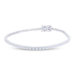 Bracciale Tennis senza tempo con 1,7 carati di diamanti in oro bianco 14K
