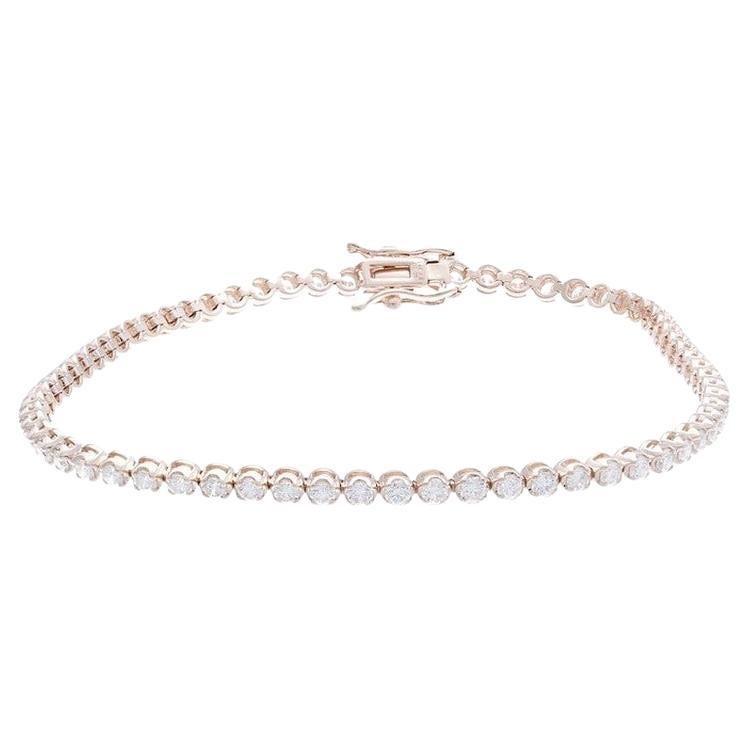 Timeless Tennis Bracelet in 14K Rose Gold and Diamonds (2ct) For Sale