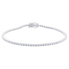 Pulsera de tenis atemporal de oro blanco de 14 quilates y diamantes (1,34 ct)