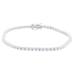 Bracciale Tennis senza tempo in oro bianco 14K e diamanti (2,81 carati)