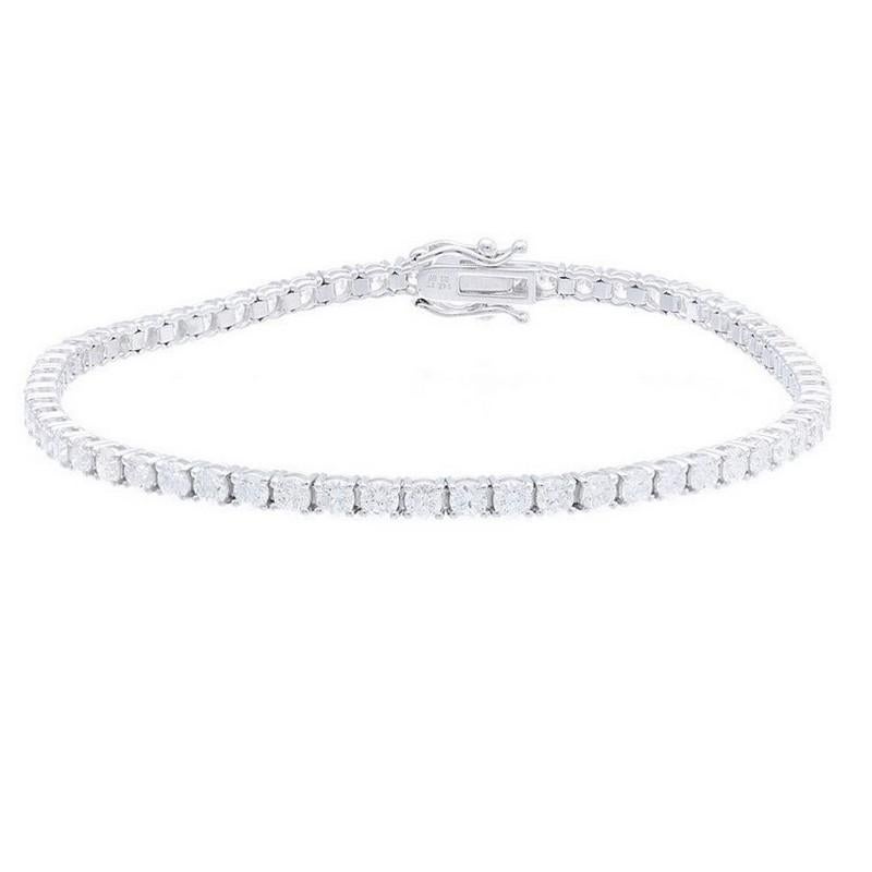 Bracelet de tennis Timeless en or blanc 14K et diamants (3,7 ct)
