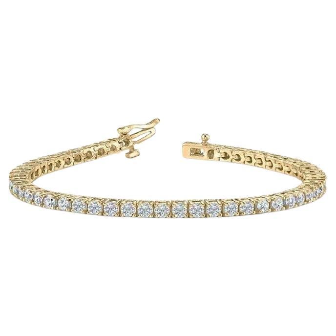 Bracelet de tennis Timeless en or jaune 14K et diamants (2 ct) en vente