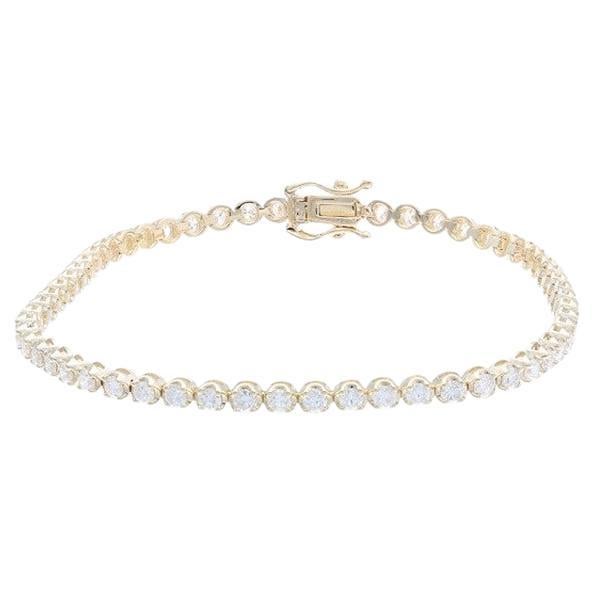 Bracciale Tennis senza tempo in oro giallo 14K e diamanti (2,3ct)