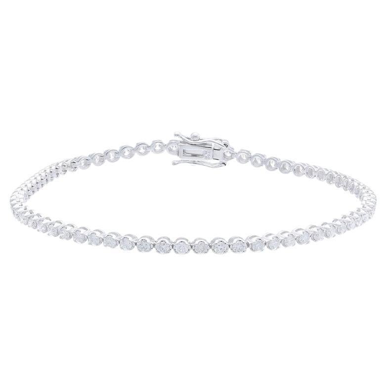 Timeless Tennis Bracelet in 18K White Gold and Diamonds (2ct)