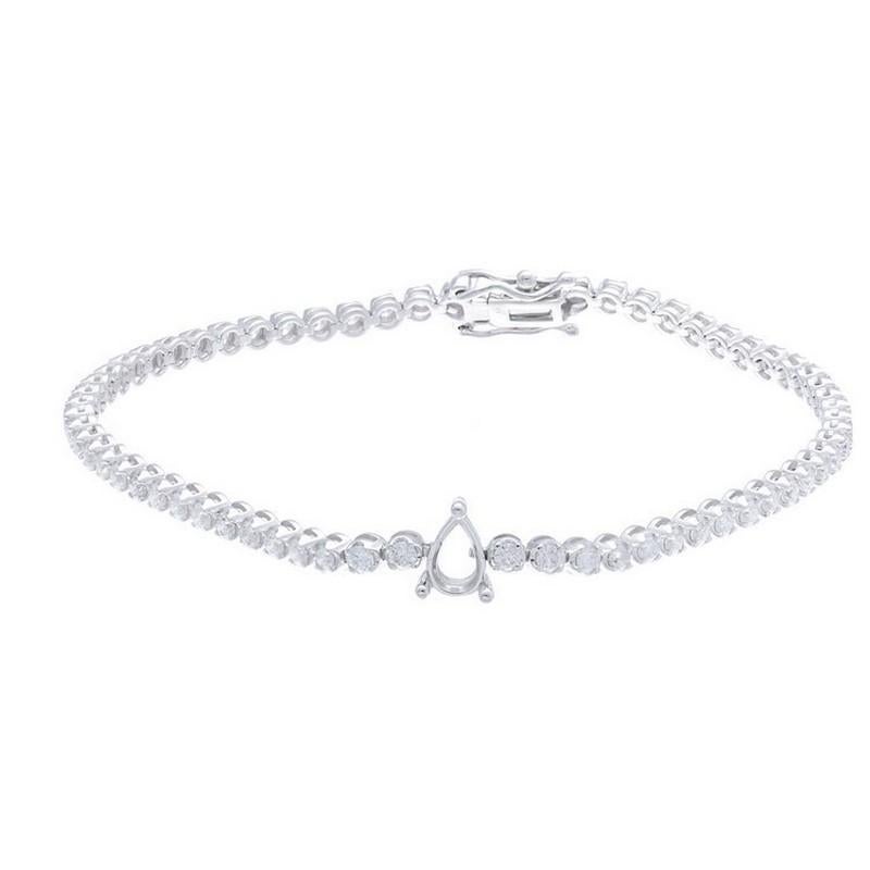 Moderne Bracelet de tennis Timeless en or blanc 14 carats et diamants (2ct) en vente