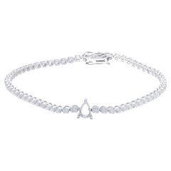 Timeless Tennis Semi Mount Bracelet in 14K White Gold and Diamonds (2ct)