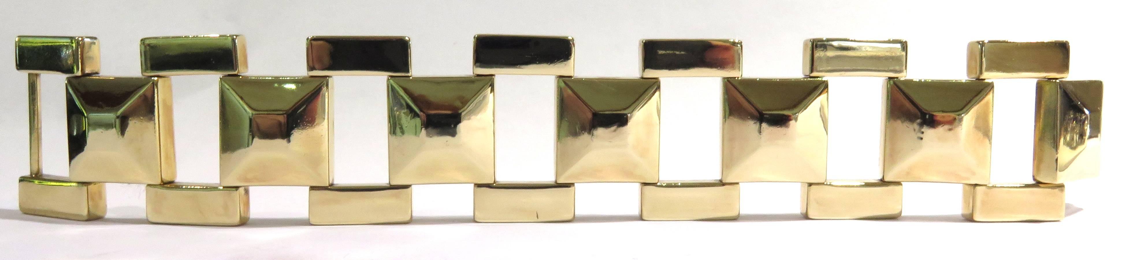 Tiffany & Co. 1940s Architectural Gold Link Bracelet In Excellent Condition In Palm Beach, FL