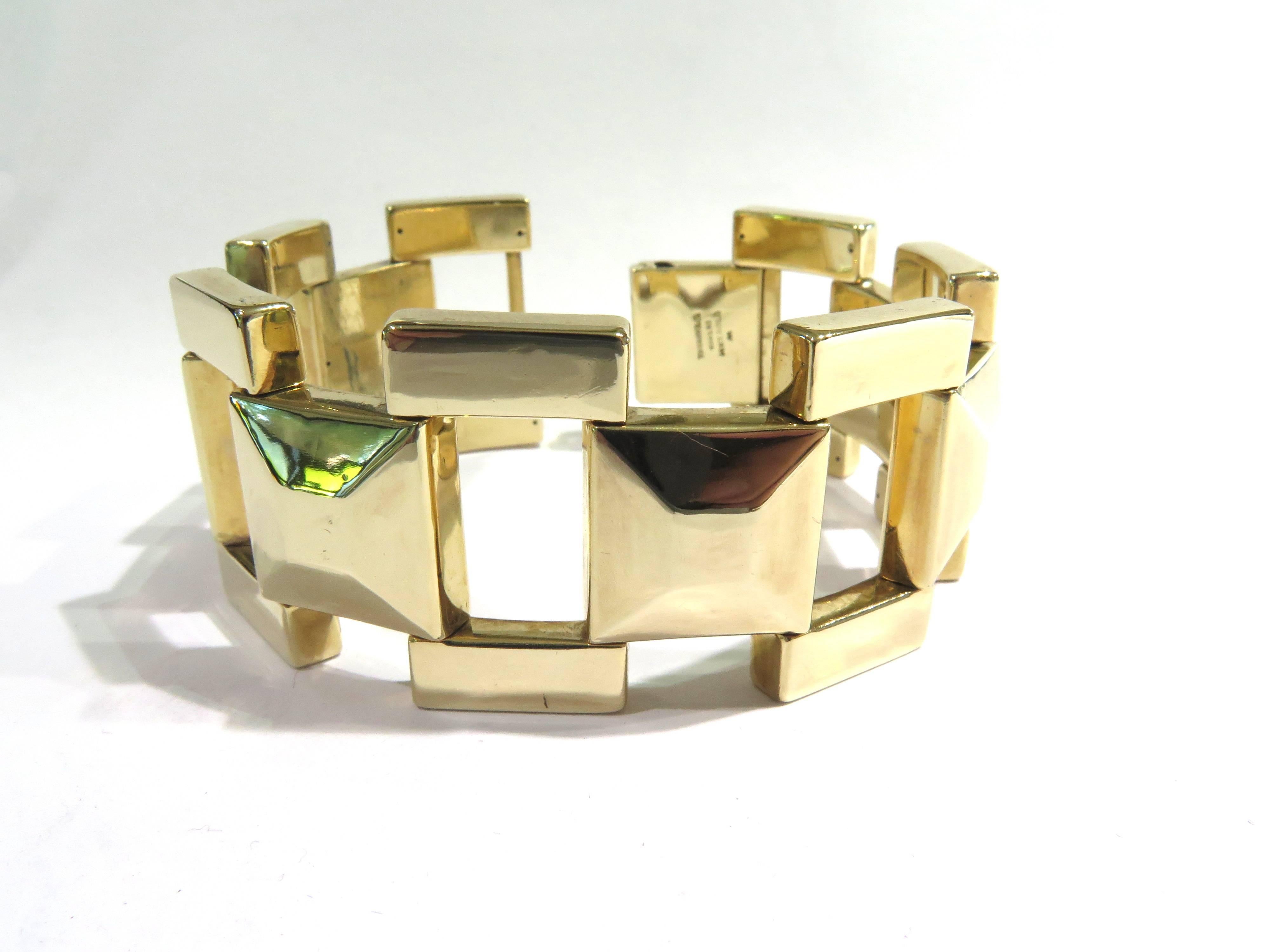 Women's or Men's Tiffany & Co. 1940s Architectural Gold Link Bracelet