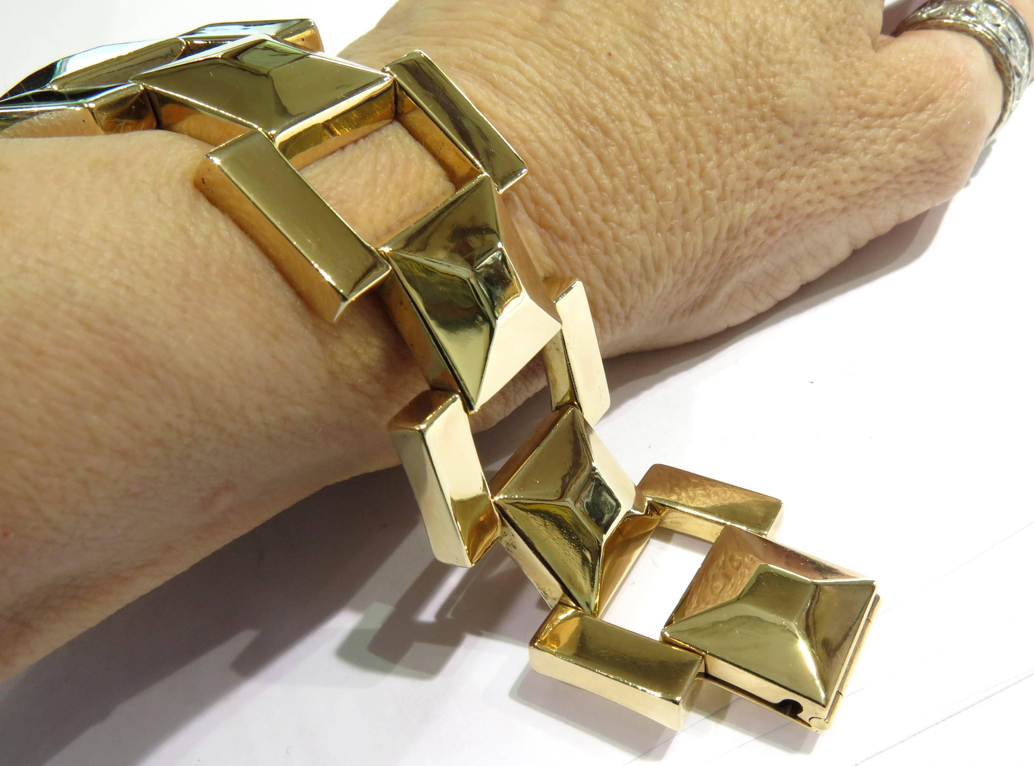 Tiffany & Co. 1940s Architectural Gold Link Bracelet 2