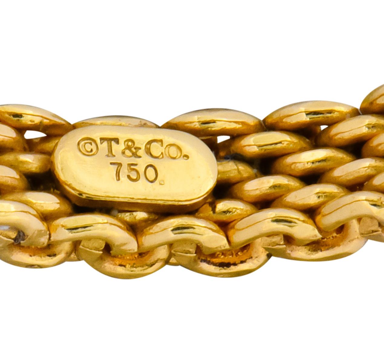 Timeless Tiffany & Co. 18 Karat Gold Mesh Somerset Band Ring 1