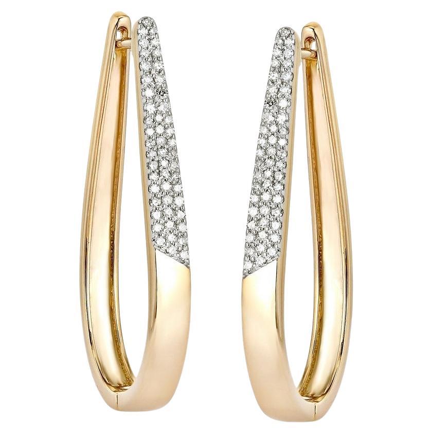 Timeless Treasure 14K Yellow Gold Hoops Diamond Earrings