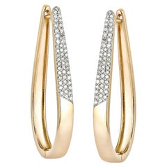 Timeless Treasure 14K Yellow Gold Hoops Diamond Earrings
