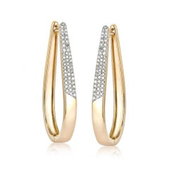 Timeless Treasure Boucles d'oreilles en or jaune 14K avec diamants