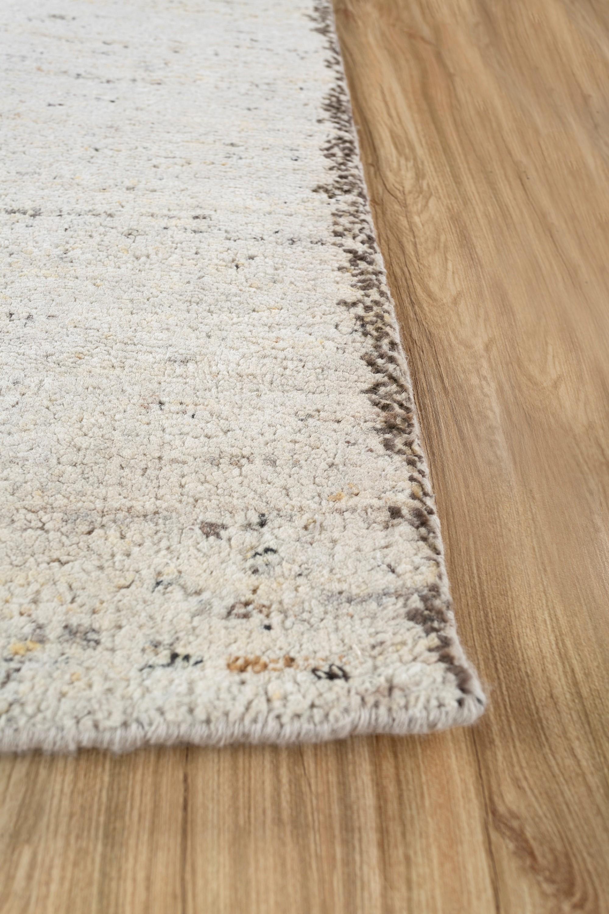Moderne Tapis noué à la main Timeless Twirl Natural White & Deep Espresso 240x300 cm en vente