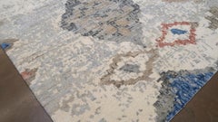 Timeless Vibrant Colored Tibetan Wool Rug 9'3''x12'