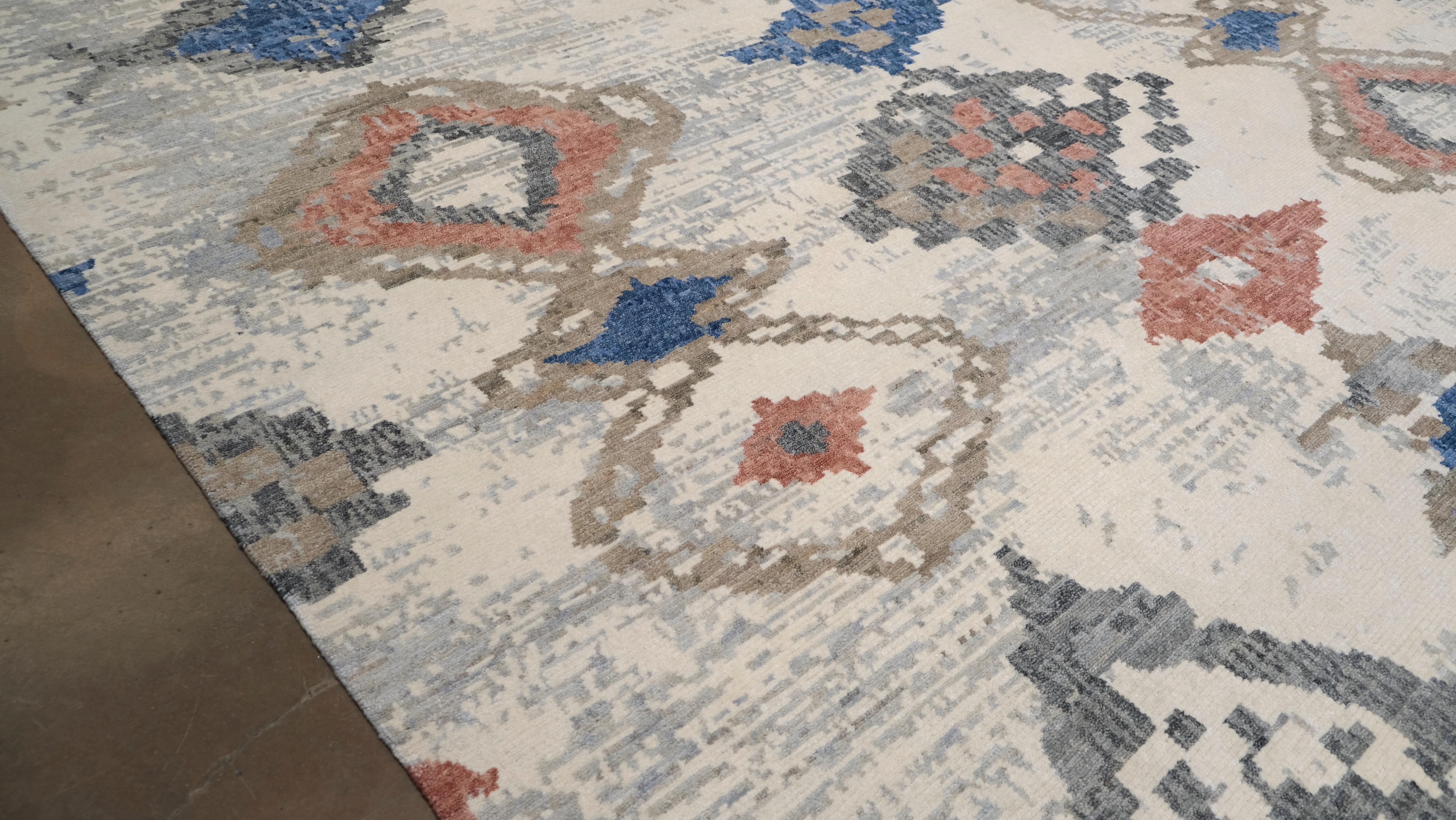Nepalese Tappeto senza tempo in lana tibetana dai colori vivaci 9'3''x12' in vendita