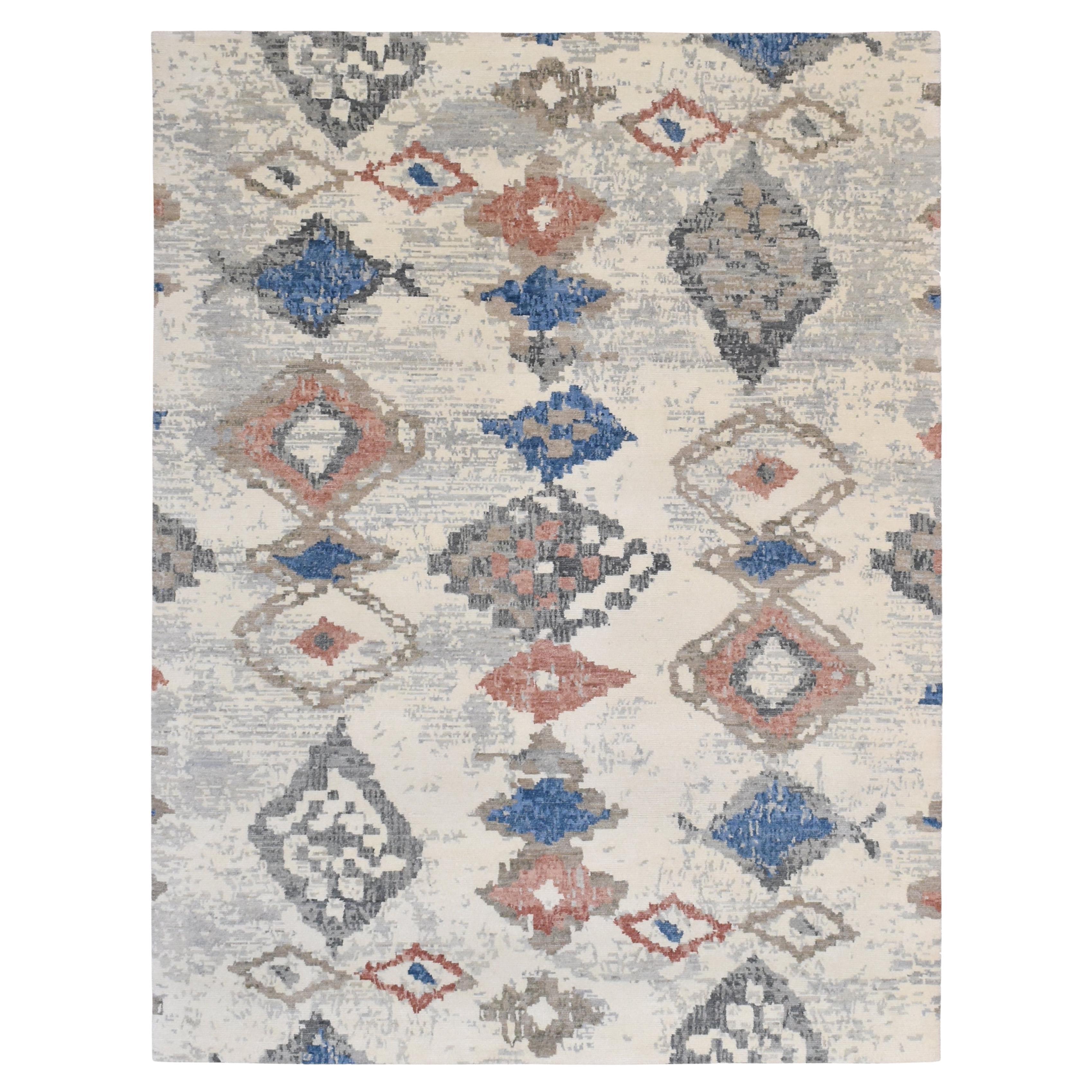 Timeless Vibrant Colored Tibetan Wool Rug 9'3''x12'
