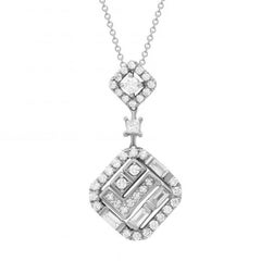 Pendientes colgantes intemporales de oro blanco con diamantes para ella