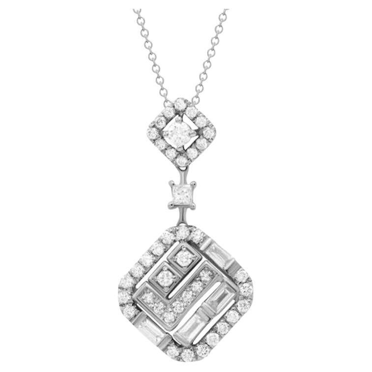 Timeless White Diamond White Gold Necklace for Her For Sale