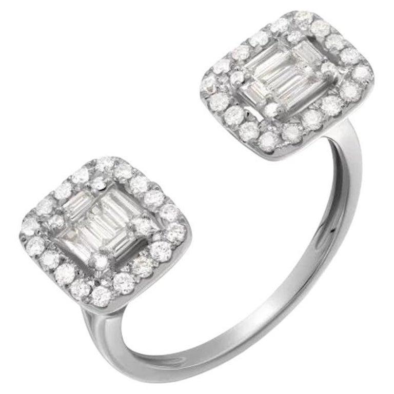 Modern Timeless White Diamond White Gold Ring For Her For Sale