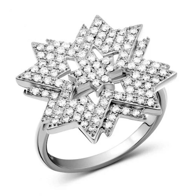 Baguette Cut Timeless White Diamond White Gold Ring for Her For Sale