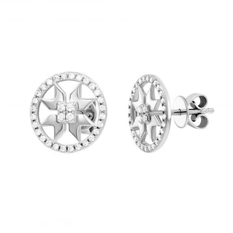 Timeless White Diamond White Gold Stud Earrings for Her In New Condition For Sale In Montreux, CH