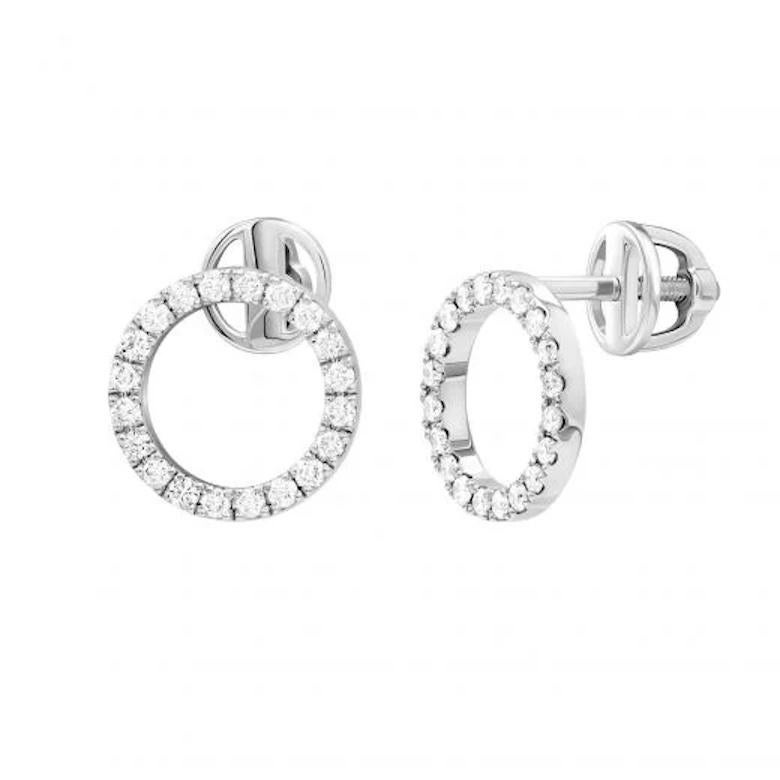 Timeless White Diamond White Gold Stud Earrings for Her In New Condition For Sale In Montreux, CH