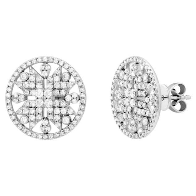 Timeless White Diamond White Gold Stud Earrings for Her For Sale