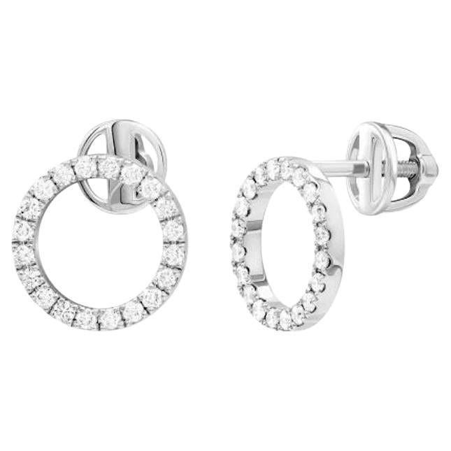 Clous d'oreilles intemporels en or blanc et diamants blancs pour elle