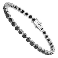 Zeitloses Weißgold-Tennisarmband aus 18 Karat Diamant in Schwarz für sie