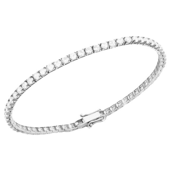 Bracelet de tennis en or blanc Timeless 3.13 Karat Diamond Black pour Elle en vente